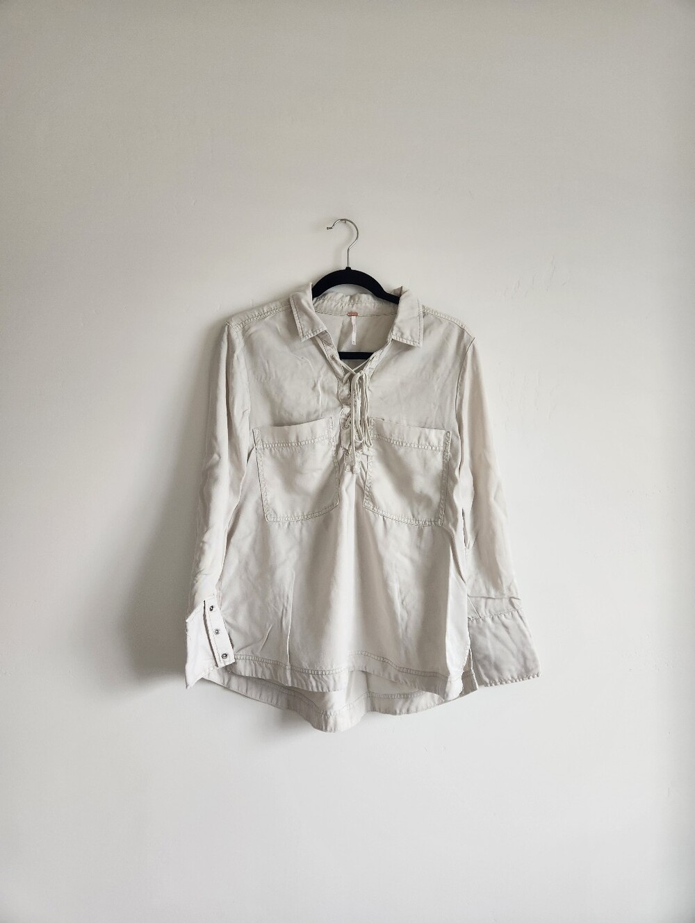 Free People Under Your Spell Lace Up Top Size Medium - Picture 3 of 10